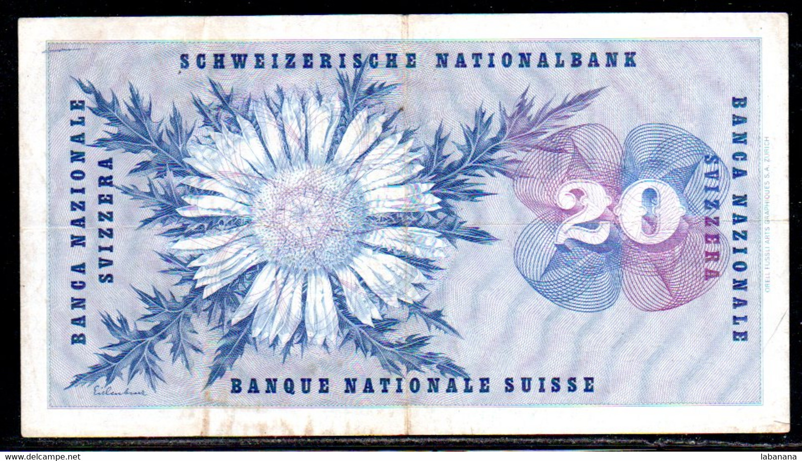 659-Suisse 20fr 1958 16V Rare - Suisse