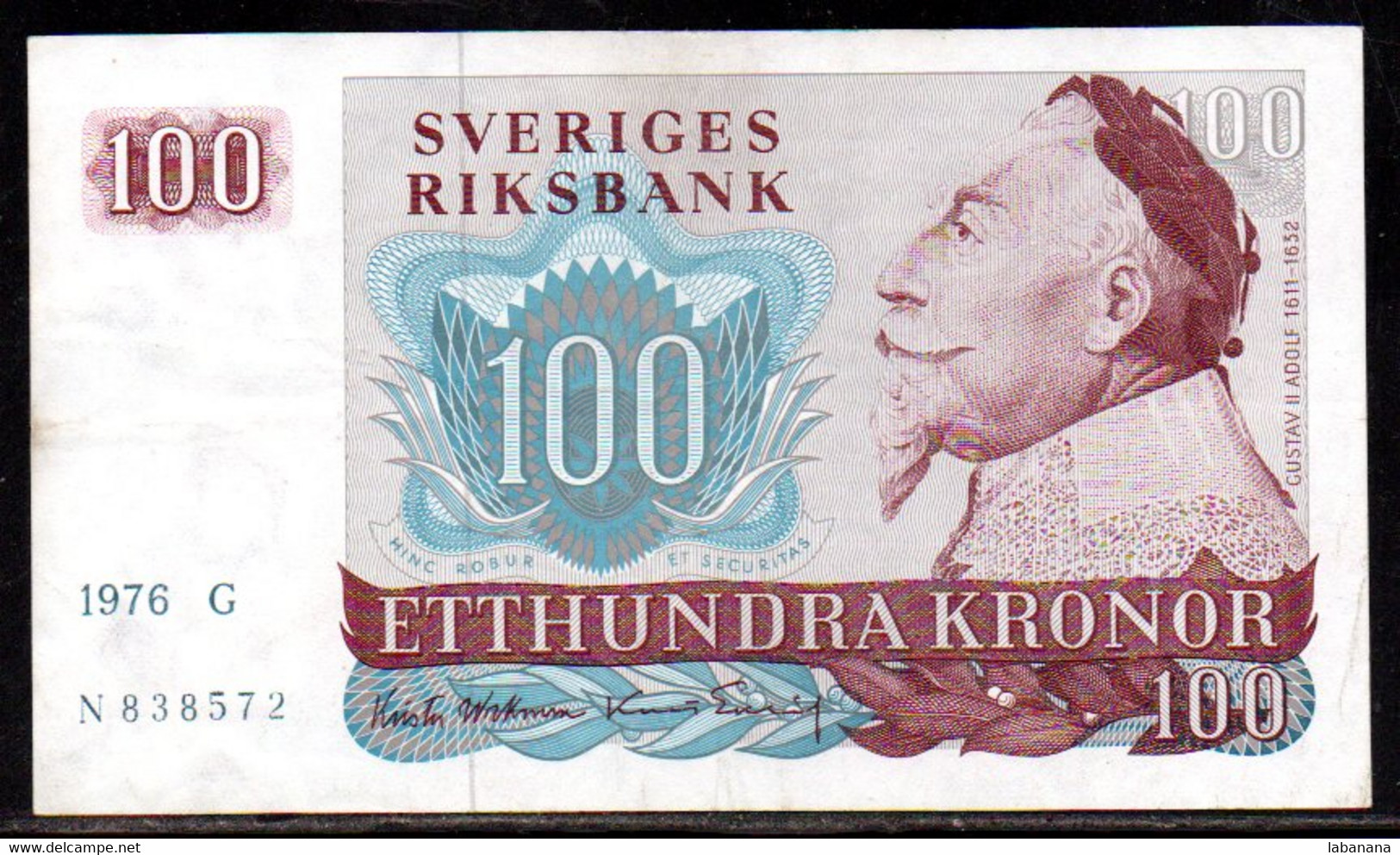 659-Suède 100 Kronor 1976G N838 - Svezia