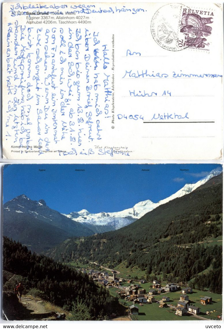 Switzerland, Saas-Grund, Valais, 1987, A251 - Saas-Grund