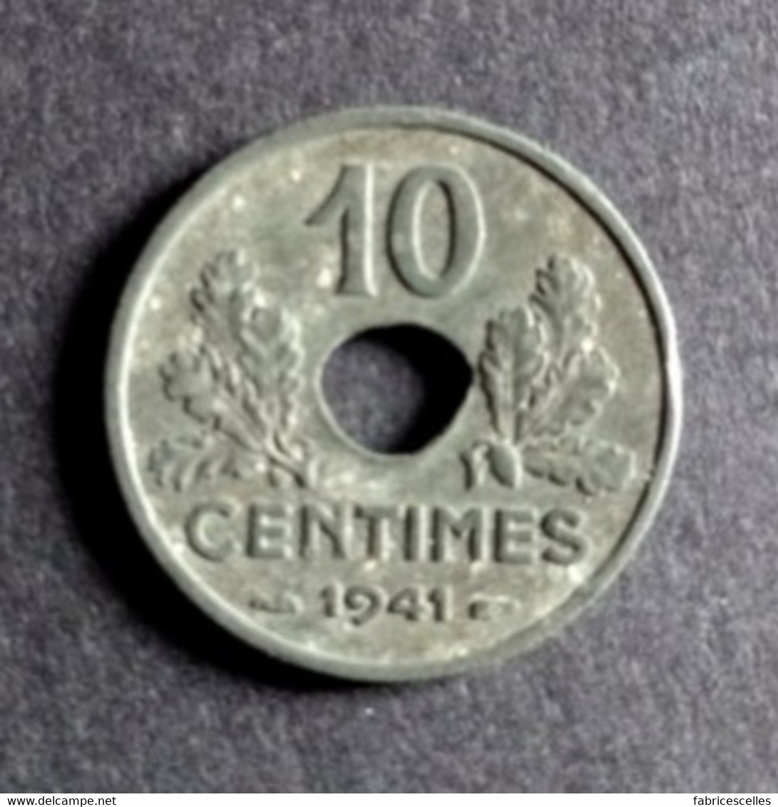 Pièce 10 Centimes État Français 1941 Grand Module - 10 Centimes