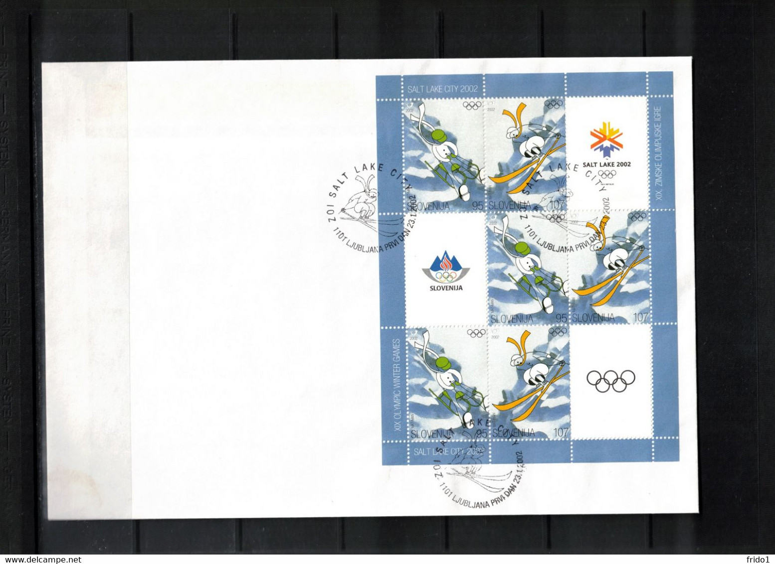 Slowenien / Slovenia 2002 Olympic Games Salt Lake City Complete Sheet FDC - Inverno2002: Salt Lake City