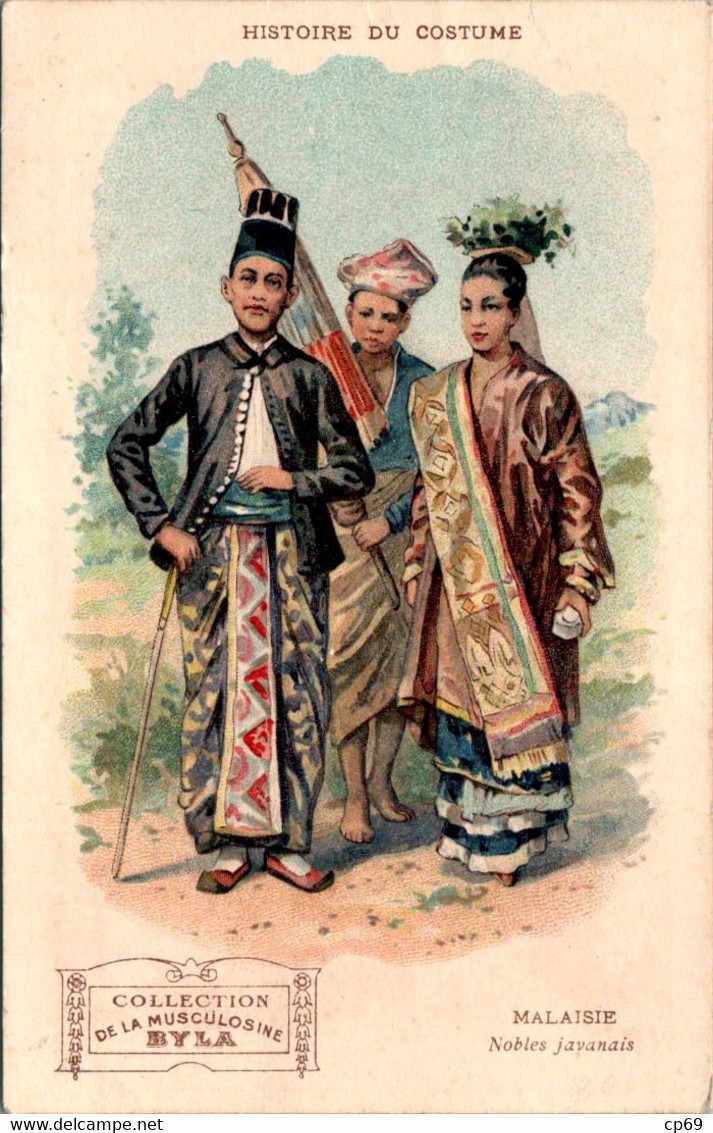 Cpa Avec Publicité Au Dos Collection De La Musculosine Byla Costume Malaisie Malaysia TB.Etat - Maleisië