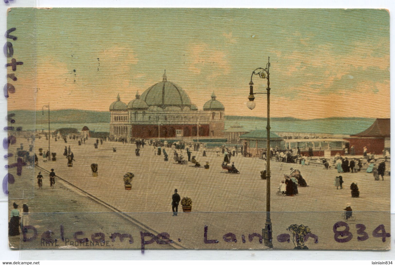 RHYL - ( Denbighshire ) - The Promenade, Animation, épaisse, Ancienne, Cliché Peu Courant, écrite,TBE, Scans.ancienne, - Merionethshire