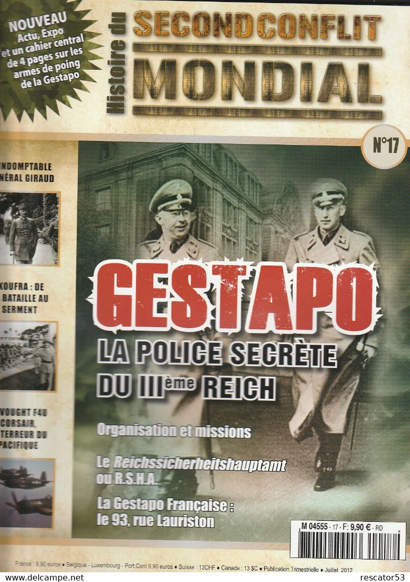 Revue Histoire Du Second Conflit Mondial N°17 Gestapo La Police Secrète Du III E Reich - 1939-45