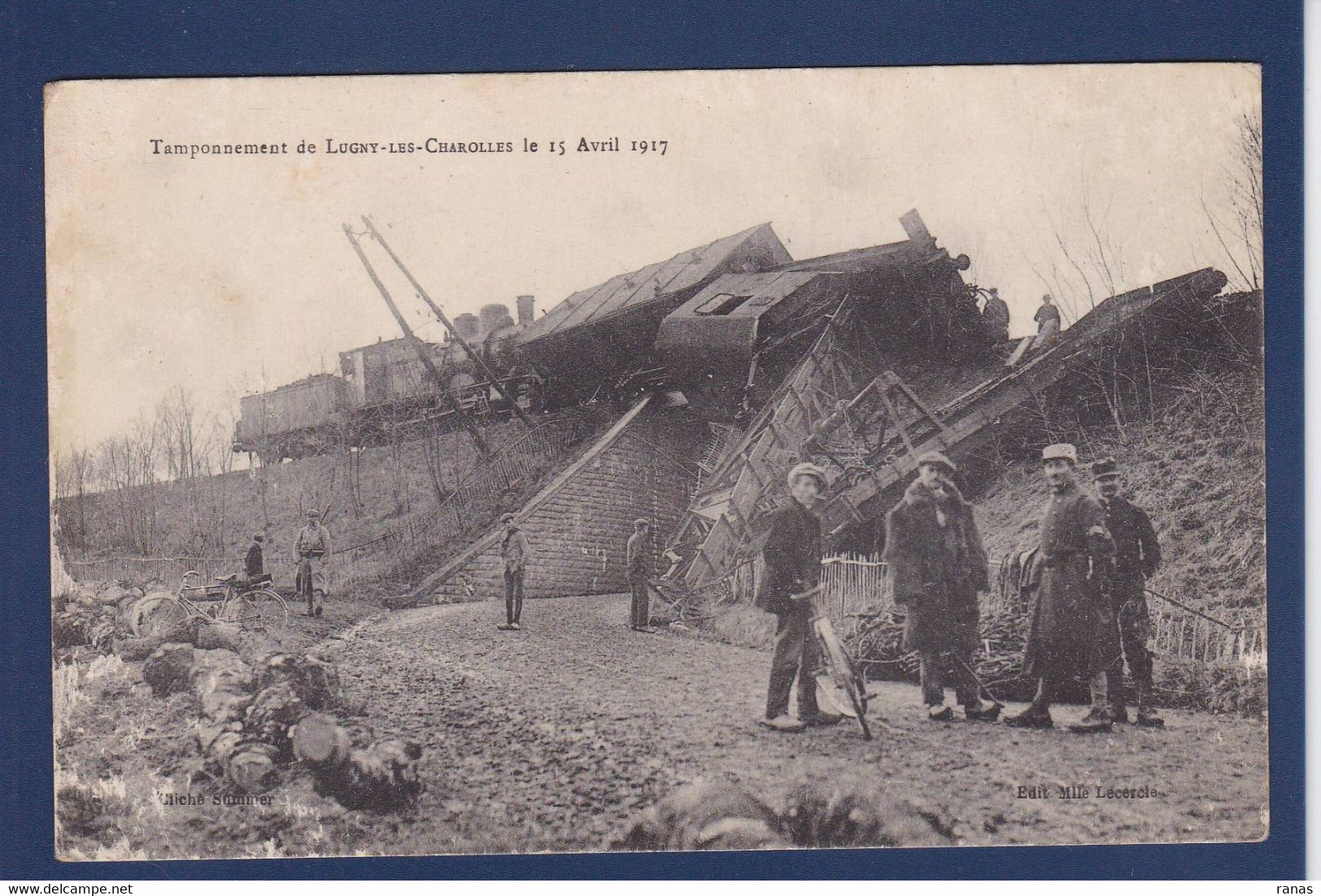 CPA [71] Saône Et Loire Lugny Les Charolles Train Chemin De Fer Déraillement Non Circulé - Sonstige & Ohne Zuordnung