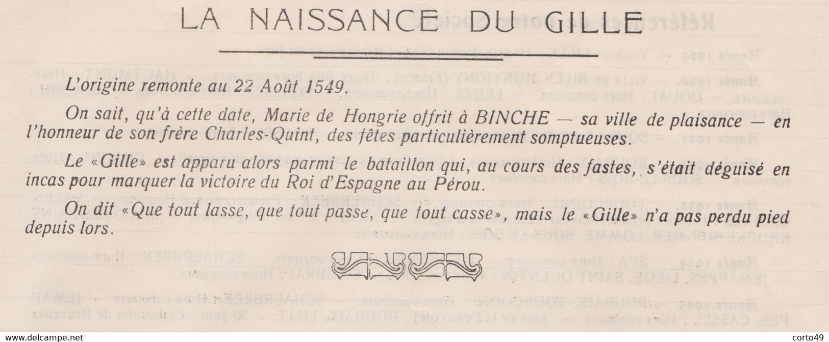 1938 -CARNAVAL De JEMAPPES - MONS -DOCUMENT De 3 Pages Sur LA SOCIETE" LES COPAINS GILLES " En 1938 - 6 Scans ! - 1900 – 1949