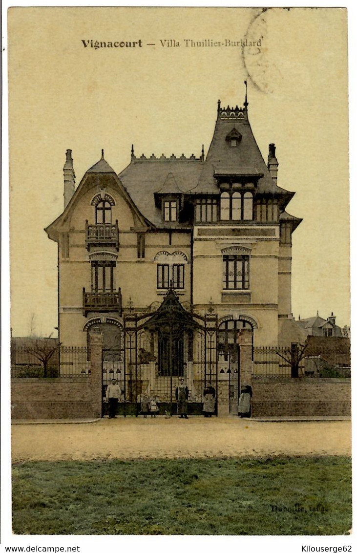 VIGNACOURT - Villa Thuillier Buridard - Colorisée - Brillante - Timbre Décollé - Vignacourt