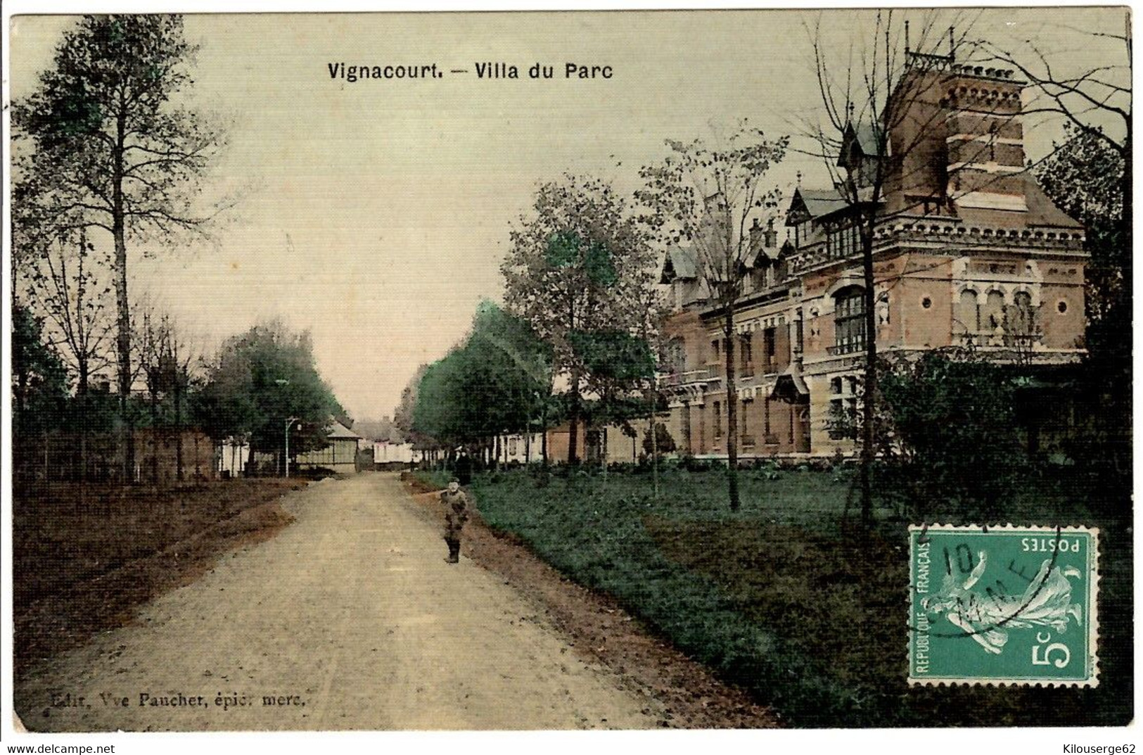 VIGNACOURT - Villa Du Parc - Colorisée - Brillante - Timbré - 1910 - Vignacourt