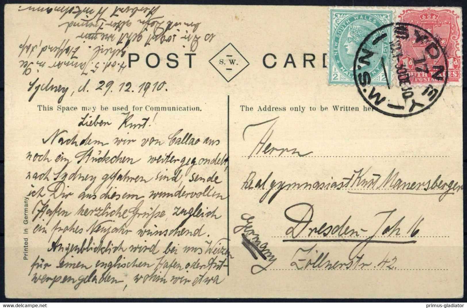 1906, Neusuedwales, 104-05, Brief - Ohne Zuordnung