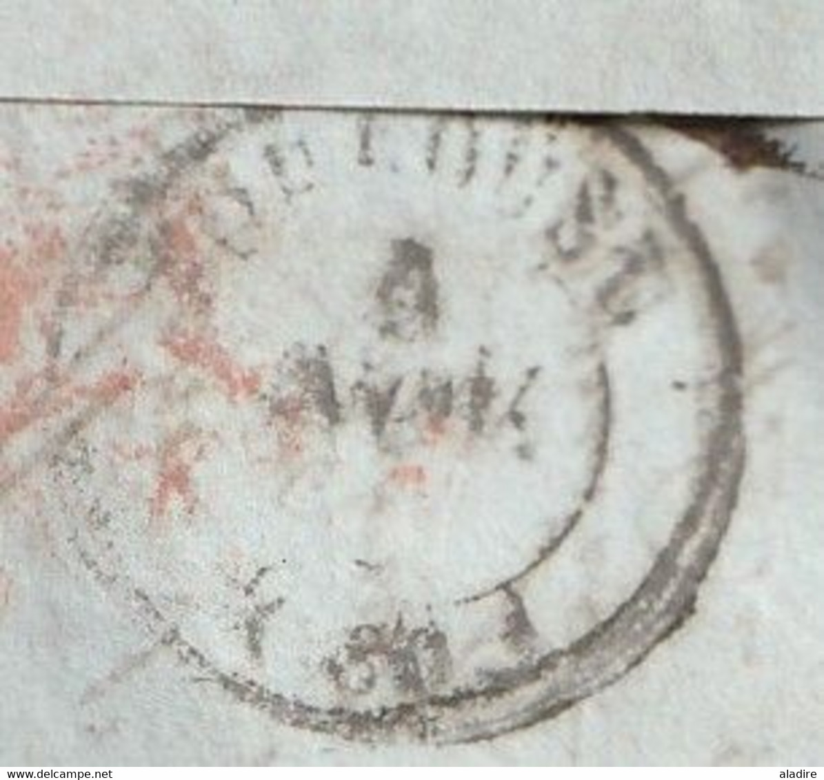 1841 -  Marque Postale M Couronné En Rouge De Madrid Sur Lettre Pliée En Français Vers Brassac, Tarn, France - ...-1850 Prephilately