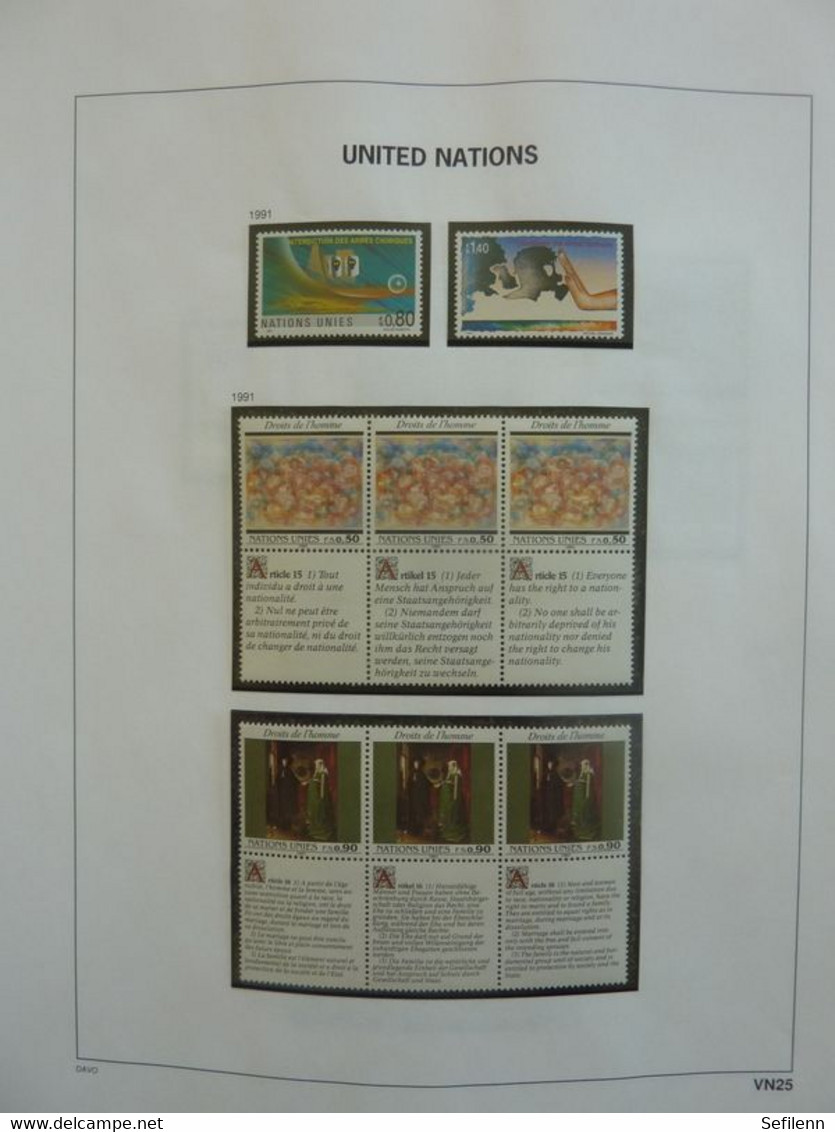 United Nations 1969/2000 in Davo album + empty Davo album Switzerland 1978/1993 with slipcase