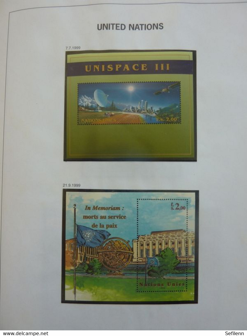 United Nations 1969/2000 in Davo album + empty Davo album Switzerland 1978/1993 with slipcase