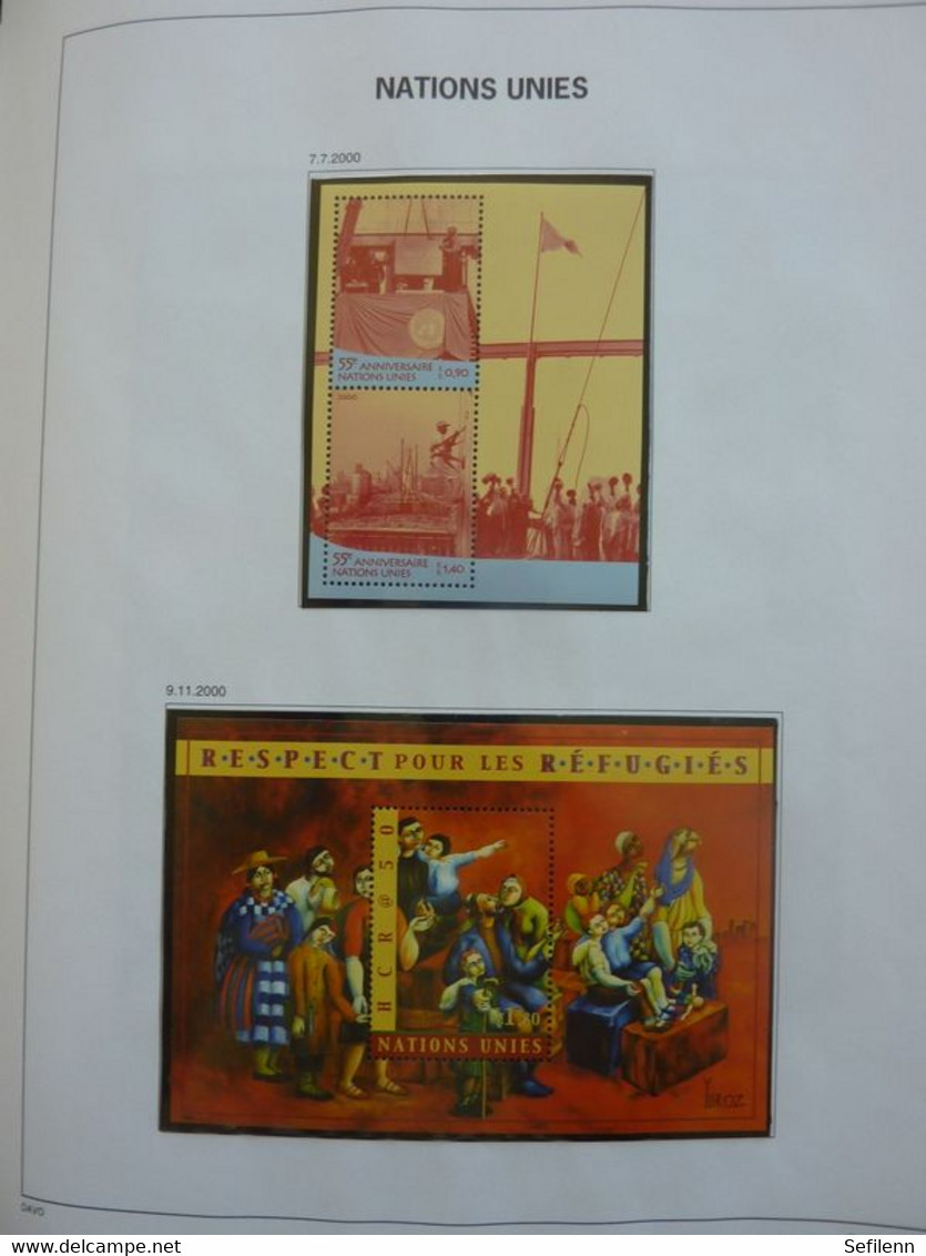 United Nations 1969/2000 in Davo album + empty Davo album Switzerland 1978/1993 with slipcase