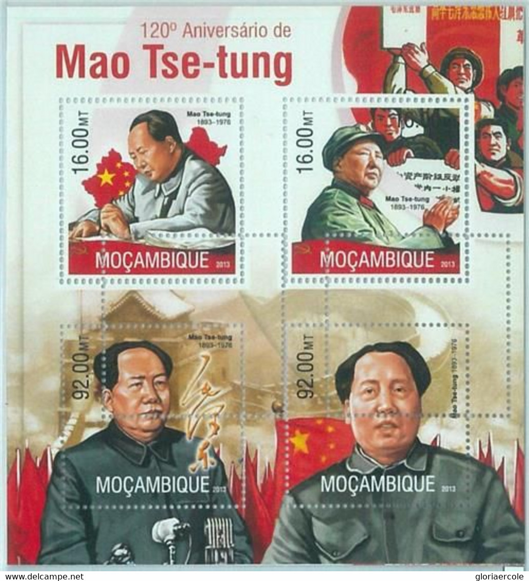 M1481 - MOZAMBIQUE - ERROR, 2013 MISSPERF SHEET: Mao Tse Tung, China, Politics - Mao Tse-Tung