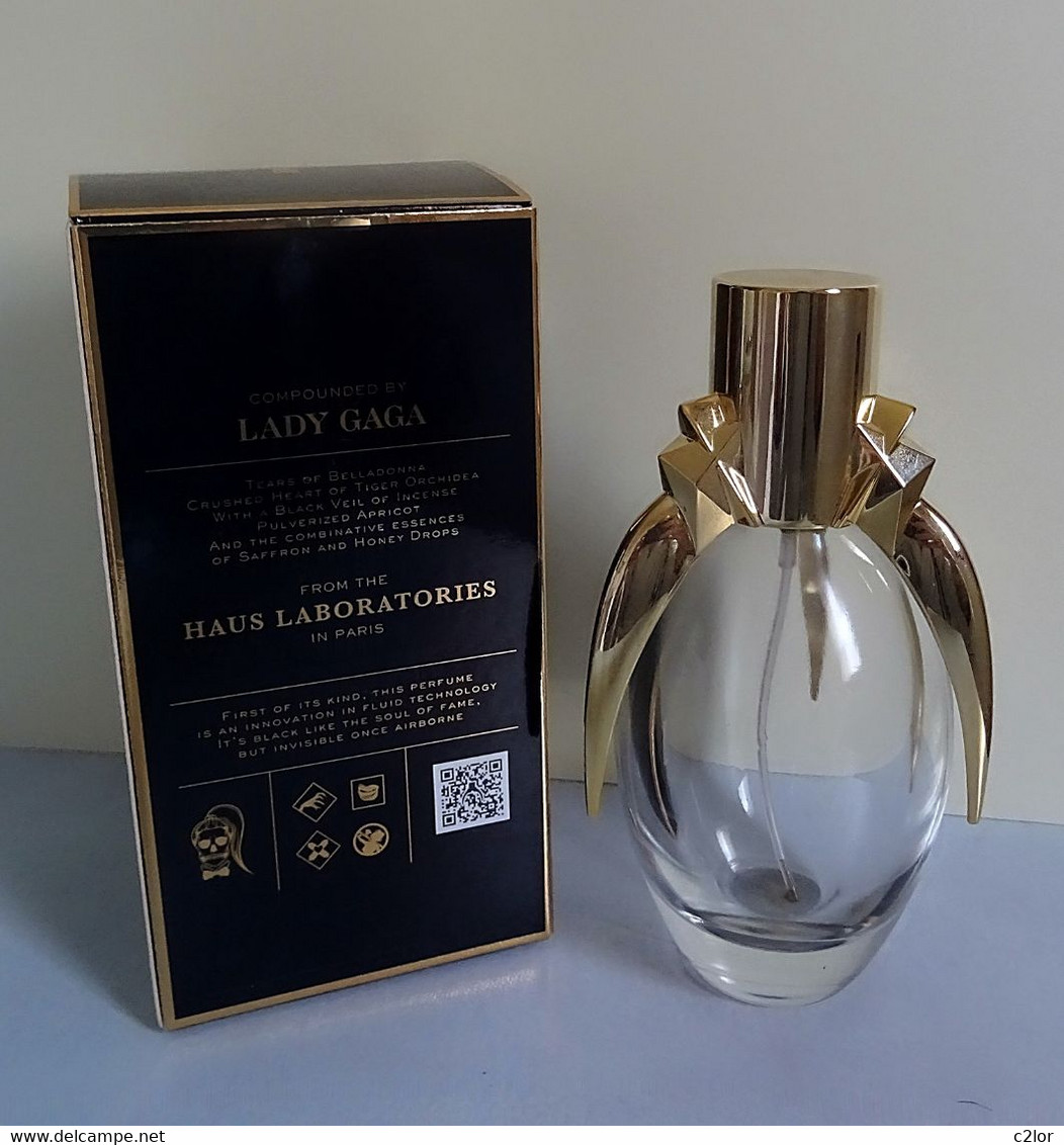 Flacon Vaporisateur "LADY GAGA FAME"  Eau De Parfum 50 Ml VIDE/EMPTY Avec Sa Boite, Collection/décoration - Flakons (leer)