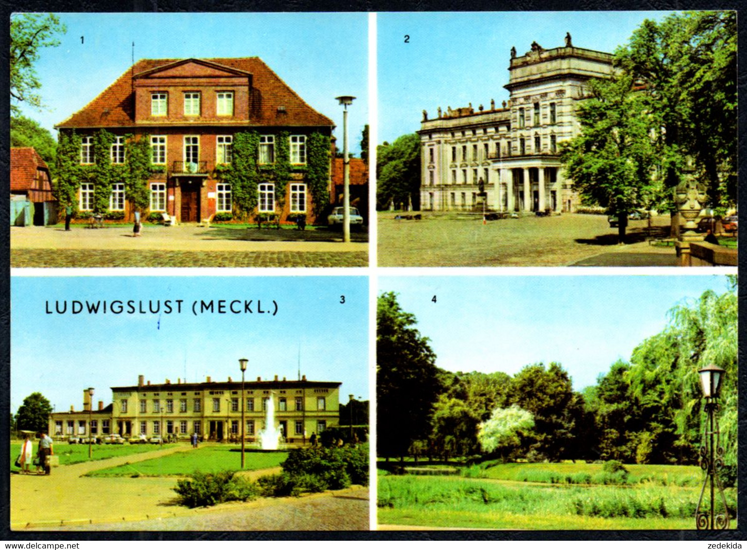 F7390 - TOP Ludwigslust - Rathaus Bahnhof Schloß - VEB Bild Und Heimat Reichenbach - Ludwigslust