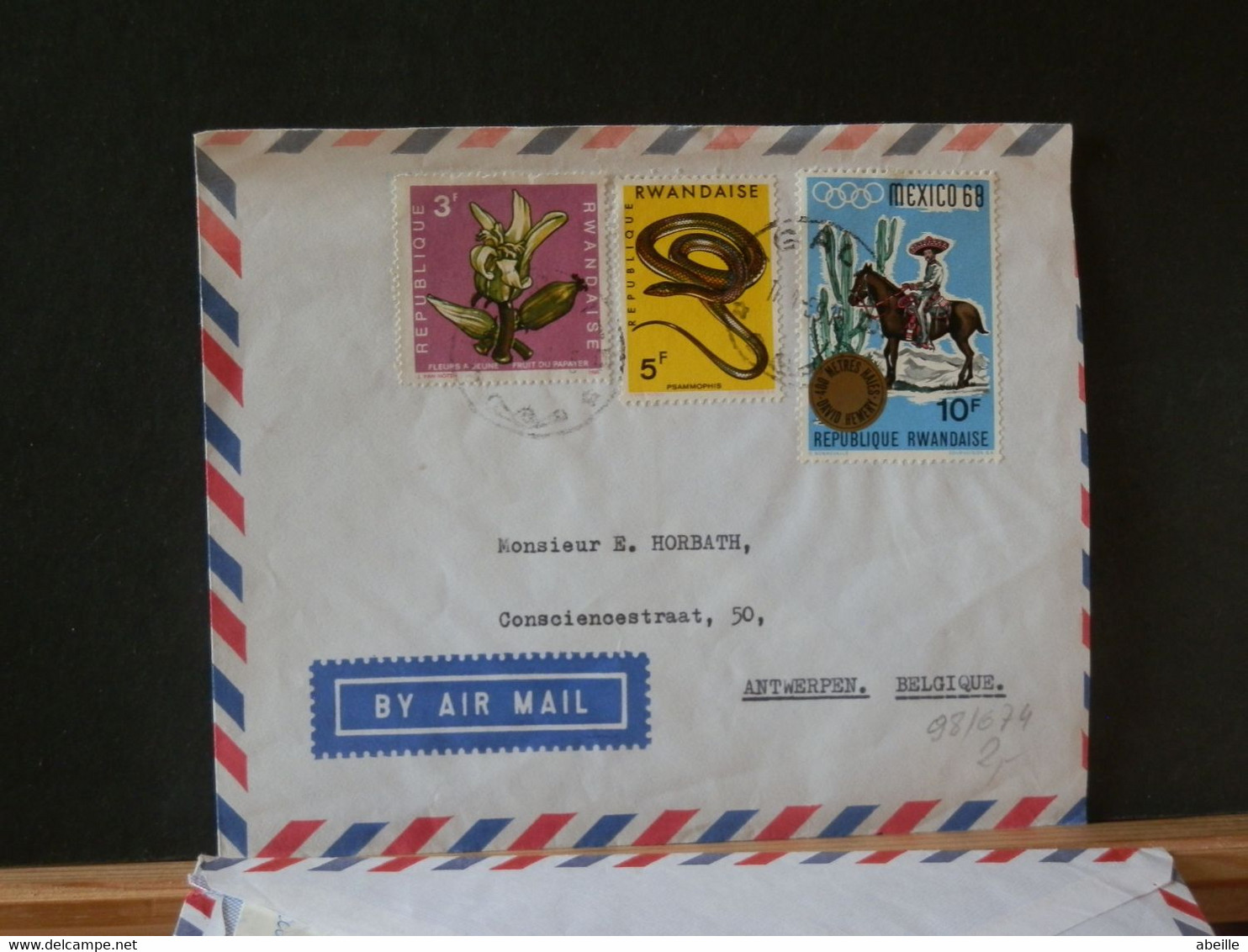 98/674  LETTRE  RWANDA  POUR LA BELG. - Gebraucht