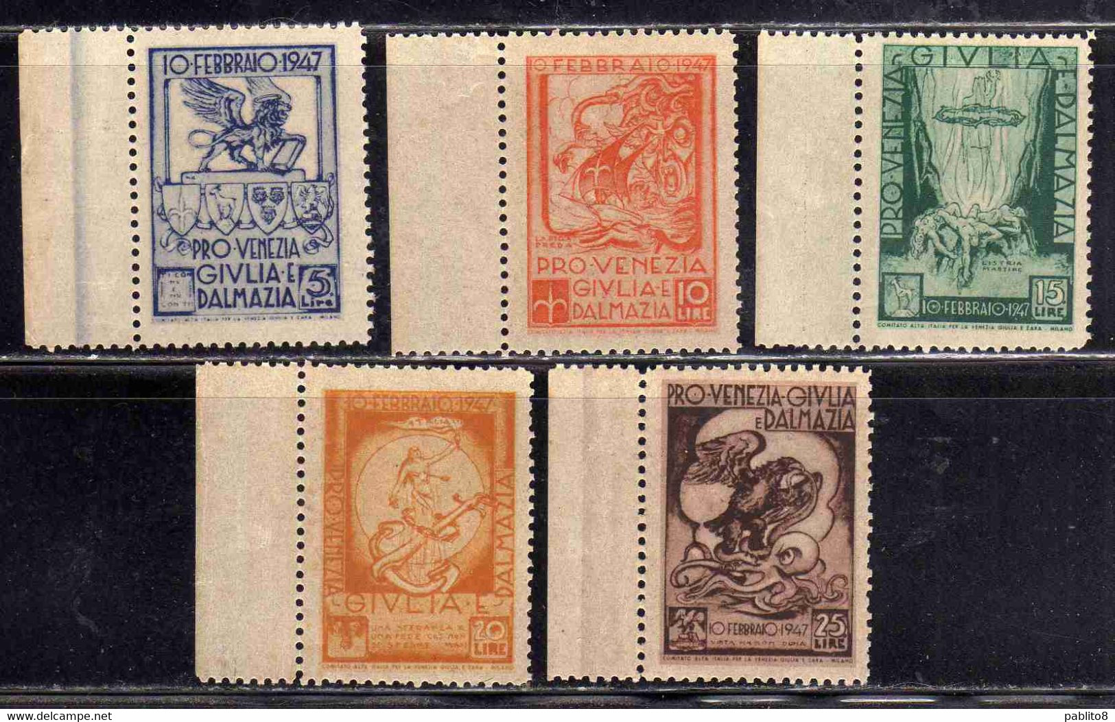 PRO VENEZIA GIULIA E DALMAZIA 1947 SERIE DI MARCHE DA BOLLO REVENUE SET MNH - Fiscale Zegels