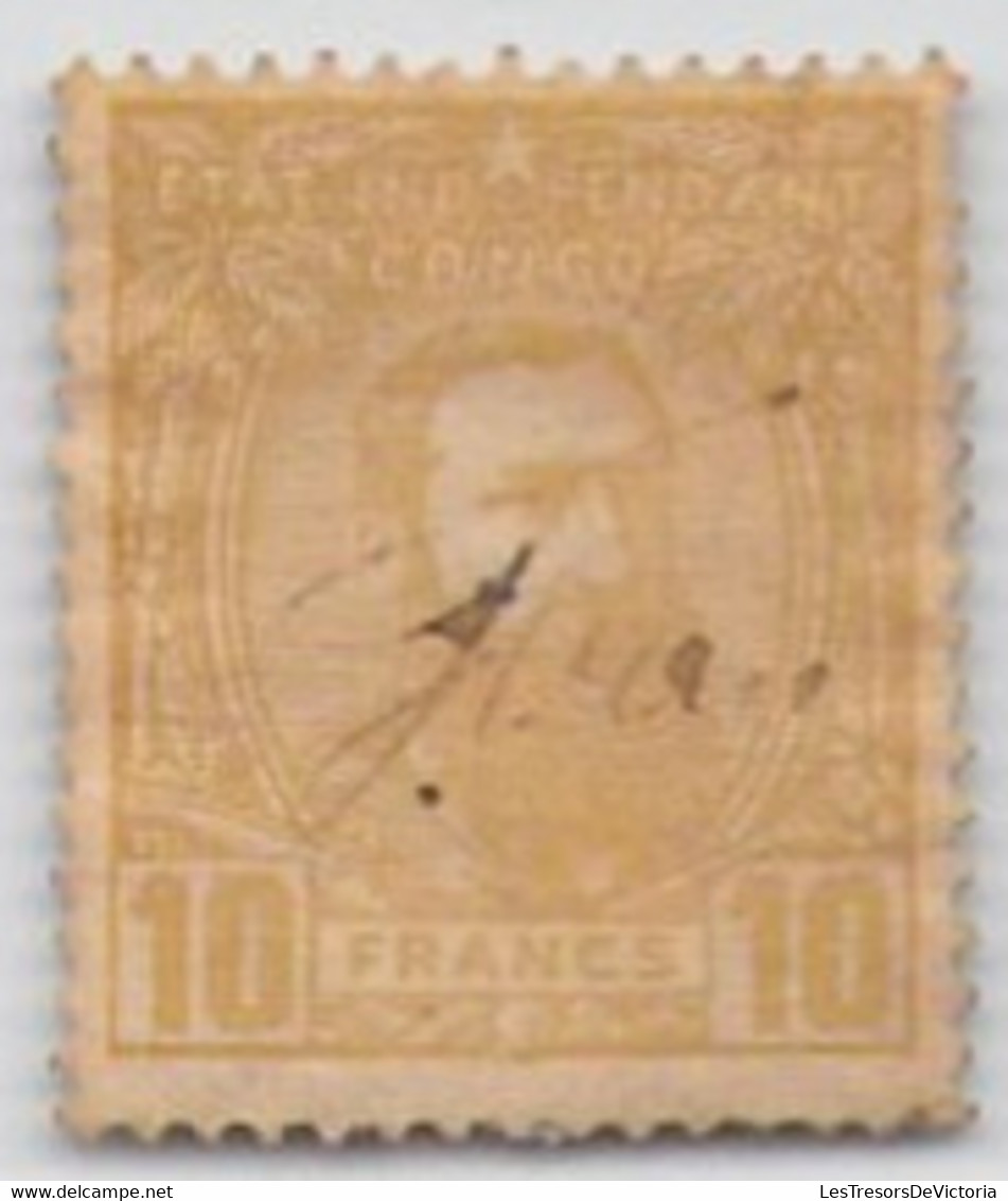 Congo Belge - 1887 - COB 13 10F Ocre Jaune Oblitération à La Plume  - Cote 500 COB 2022 - 1884-1894