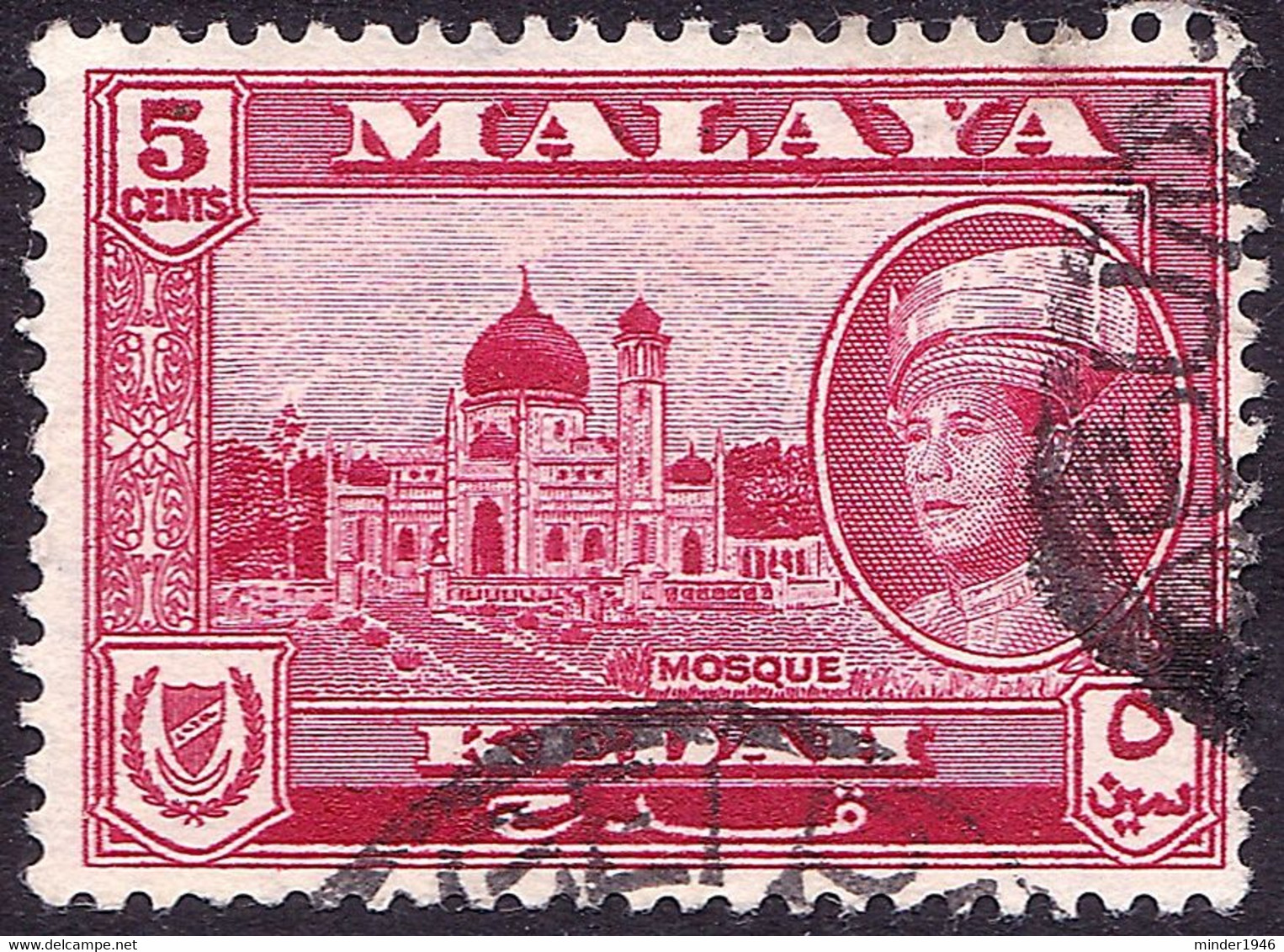 MALAYA KEDAH 1959 5c Carmine-Lake SG107 FU - Kedah