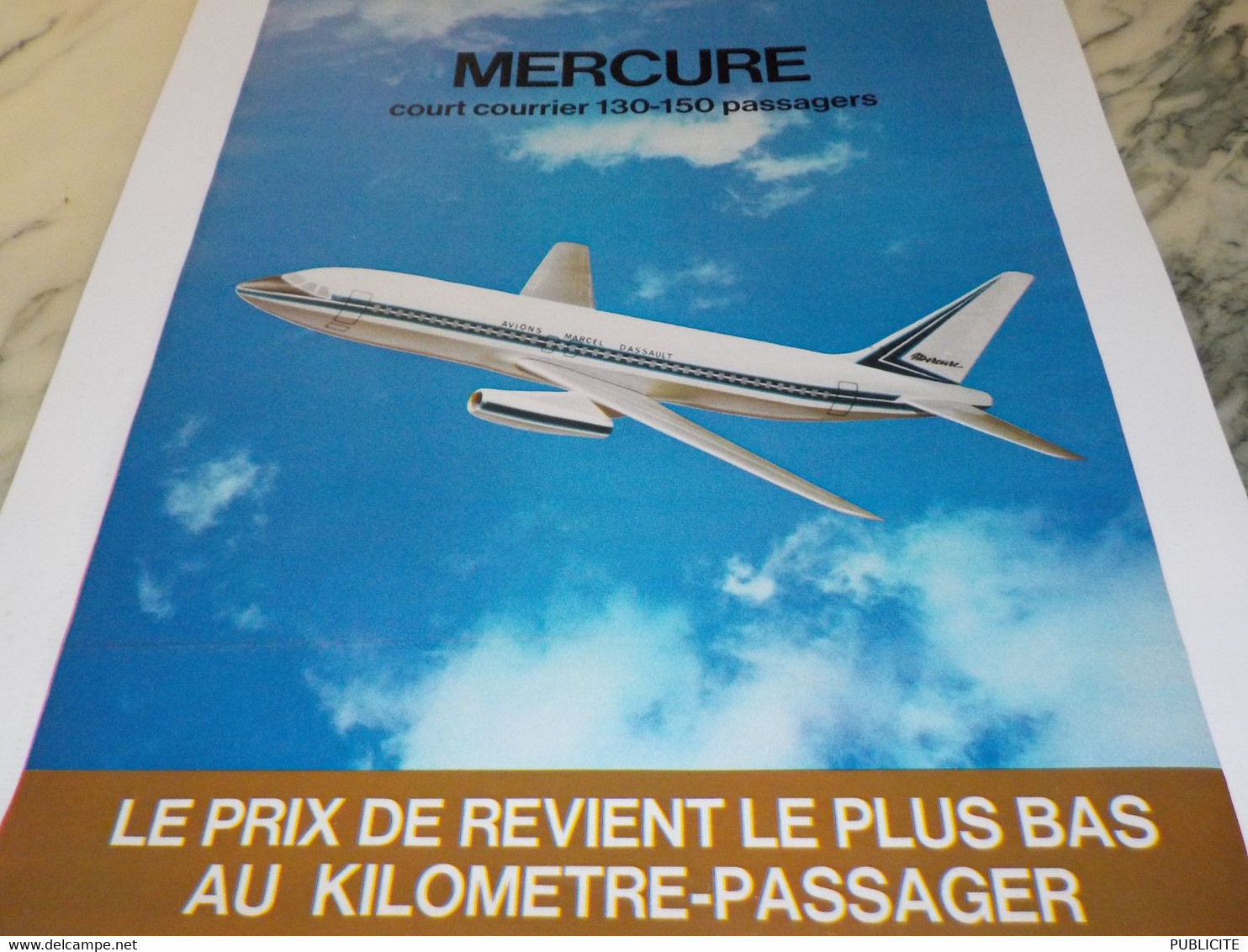 ANCIENNE PUBLICITE 150 PASSAGERS  AVION MERCURE  1971 - Werbung