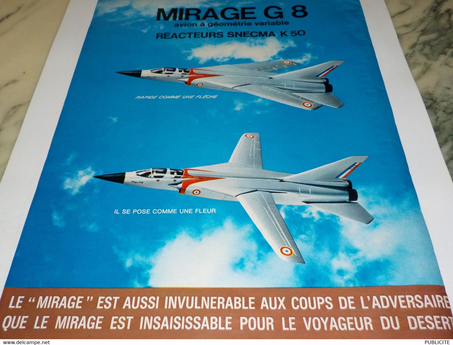 ANCIENNE PUBLICITE MIRAGE G 8  1971 - Publicités