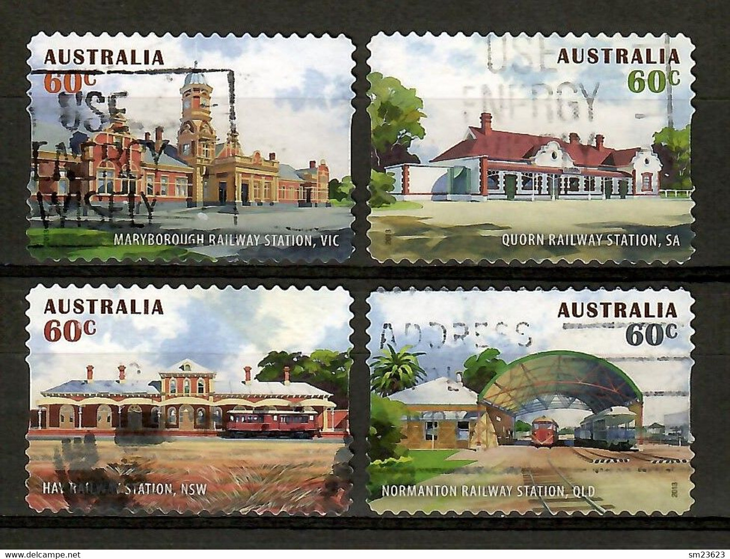 Australien 2013 Mi.Nr. 4031 / 34 , Railway Station - Self-adhesive - Gestempelt / Fine Fine Used / (o) - Used Stamps