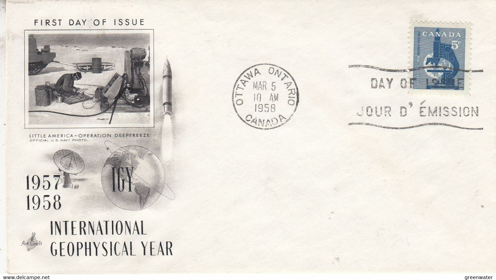 Canada 1958 International Geophysical Year 1v FDC Ca Ottawa (AA162G) - 1952-1960