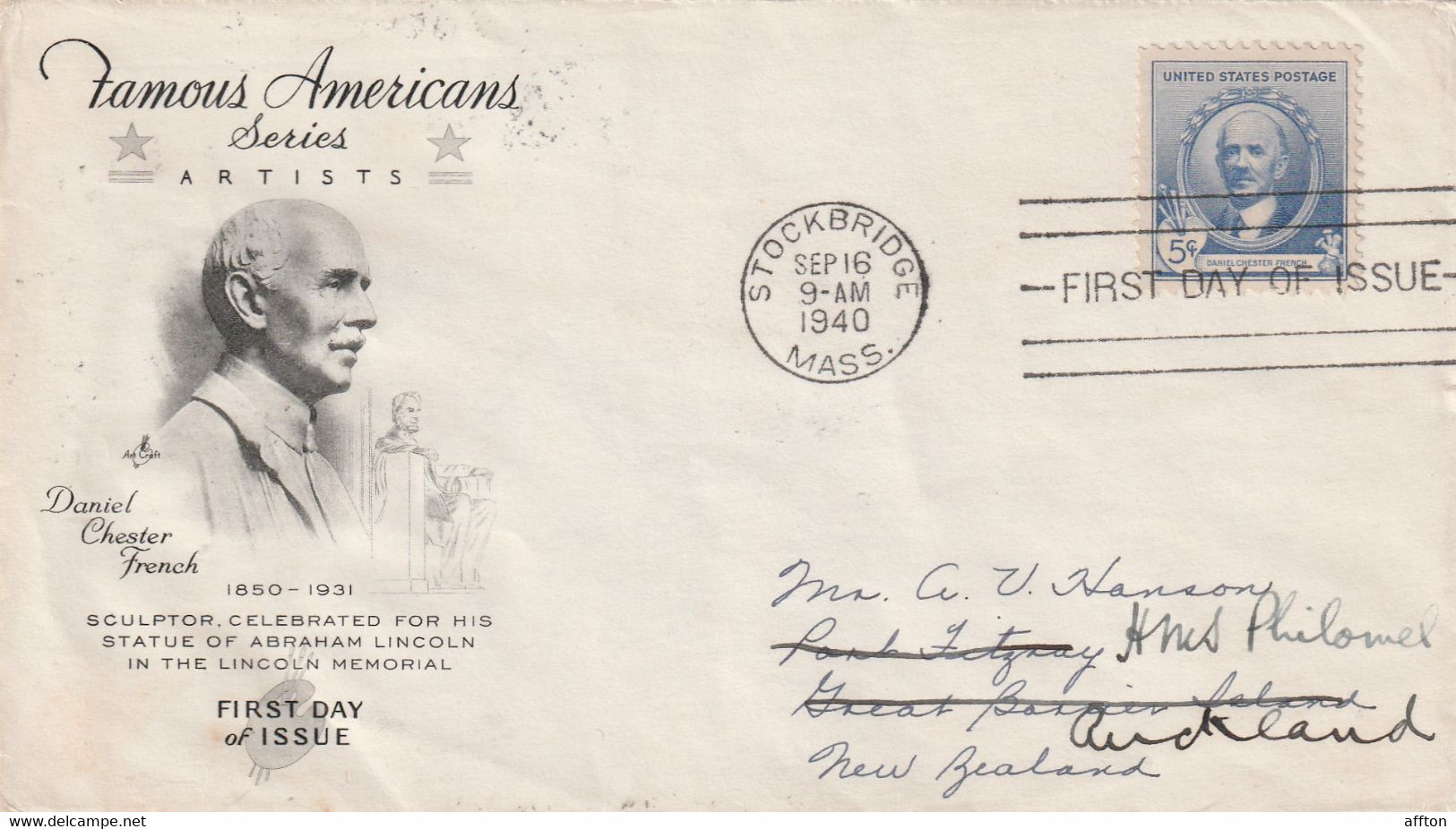 United States 1940 FDC Mailed To New Zealand - 1851-1940