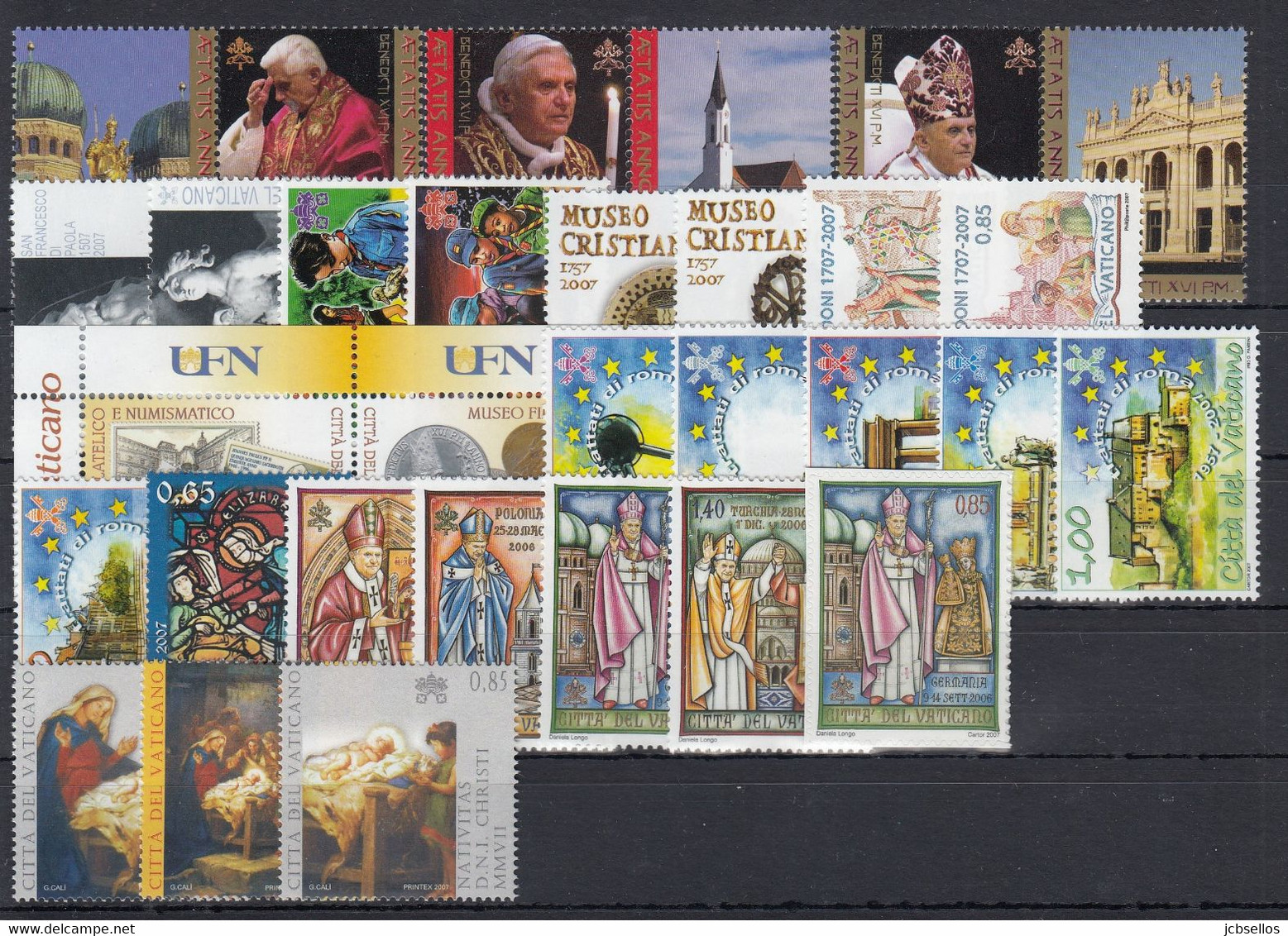 VATICANO 2007 Nº 1424/1453 + HB-31,32 AÑO COMPLETO NUEVO, 28 SELLOS + 2 HB. - Annate Complete