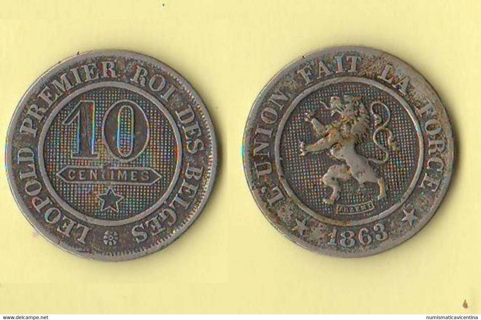 10 Centimes 1863 DES BELGES Leopold Roi Belgium Belgique Belgen - 10 Centimes