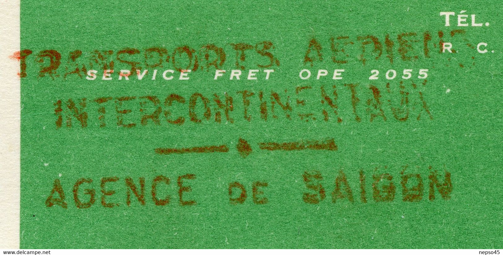 Billet D'embarquement D'avion Transport De Saïgon Vers Paris 24 Novembre 1953.( Période Guerre D'Indochine) - World
