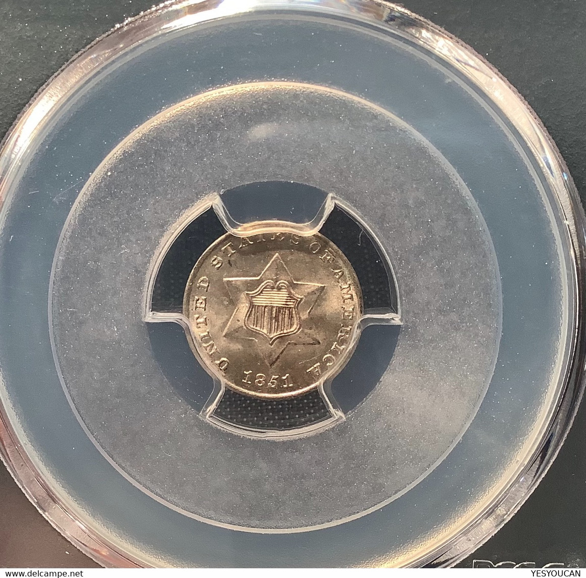 USA 1851 3 Cents PCGS MS64 (US Coin Mint State États-Unis Monnaie Crypto Bitcoin - E.Cents De 2, 3 & 20