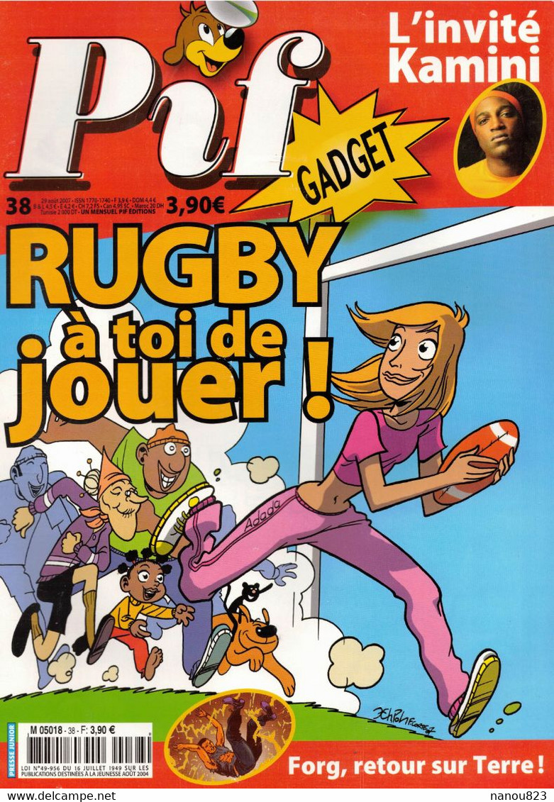 PIF GADGET N° 38 DU 29 AOÛT 2007 RENCONTRE AVEC KAMINI  GUTENBERG COUPE DU MONDE RUGBY PIF ET HERCULE FORG TIKI PETIMA - Pif & Hercule