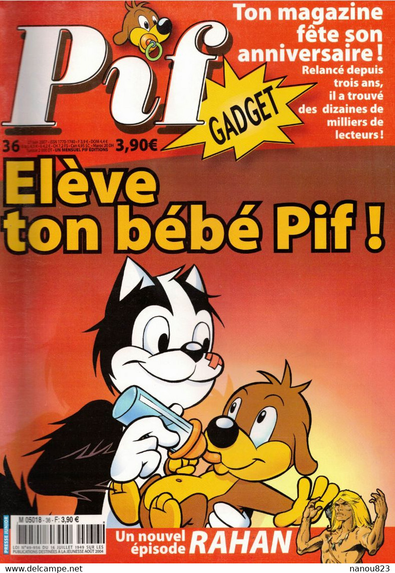 PIF GADGET N° 36 DU 27 JUIN 2007 COUP DE FOUDRE CHRISTOPHE MAE PIF ET HERCULE RAHAN TOUS POUR UN TOUR DE FRANCE TIKI - Pif & Hercule