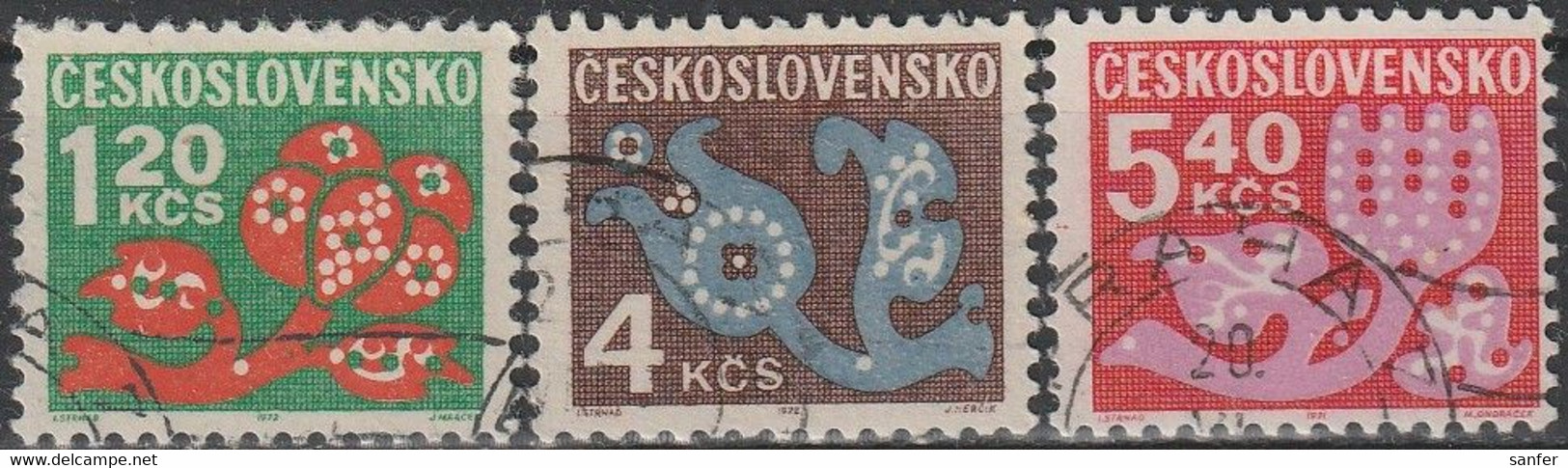 Chescolovaquia 1973  -  Yvert 1963 + 1971 + 2005  ( Usados ) - Official Stamps
