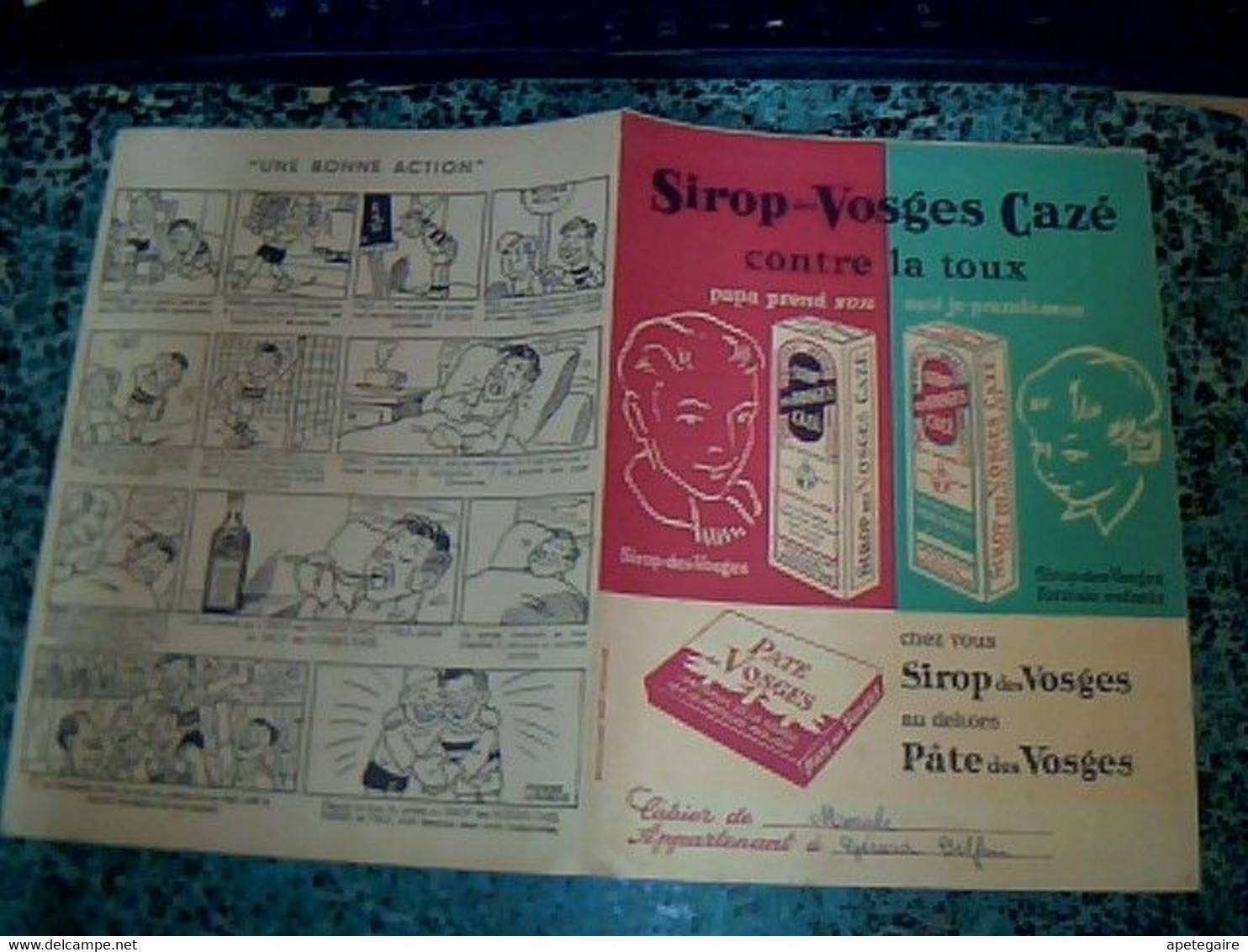 Vieux Papier Protège- Cahier Sirop Vosges Cazè Paris - C