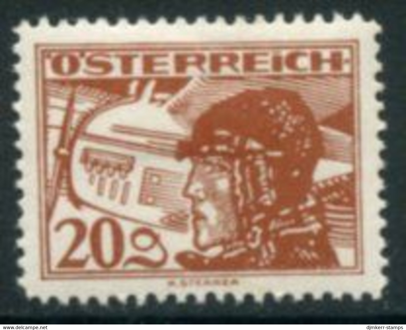 AUSTRIA 1925 Airmail Definitive: Aviator 200 G. LHM / *.   Michel 474 - Unused Stamps