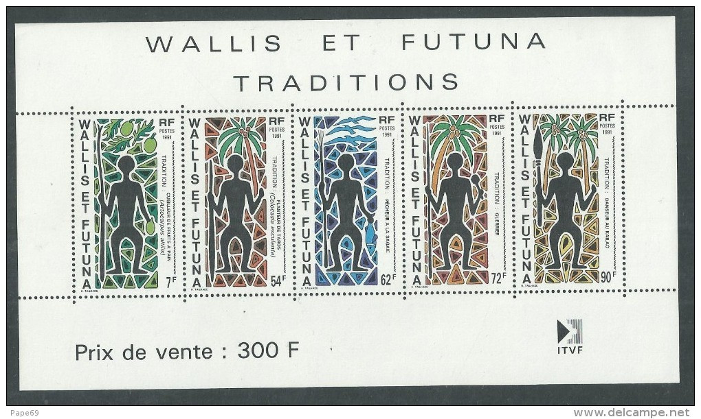 Wallis Et Futuna B. F. N° 5 XX   Traditions, Le Bloc Sans Charnière TB - Hojas Y Bloques