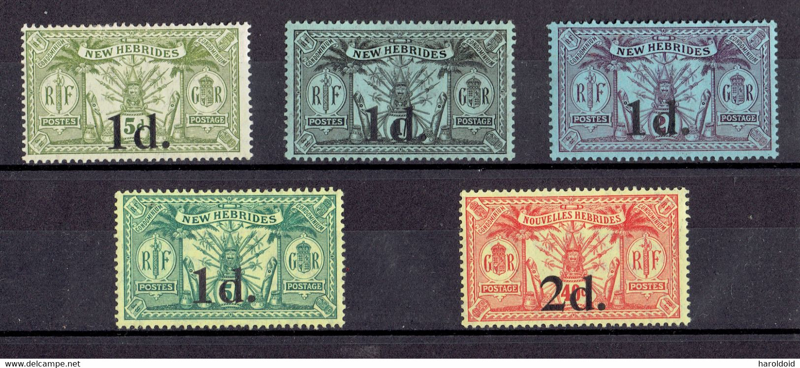 Nouvelles-Hébrides - N°64/68 X MH - Unused Stamps