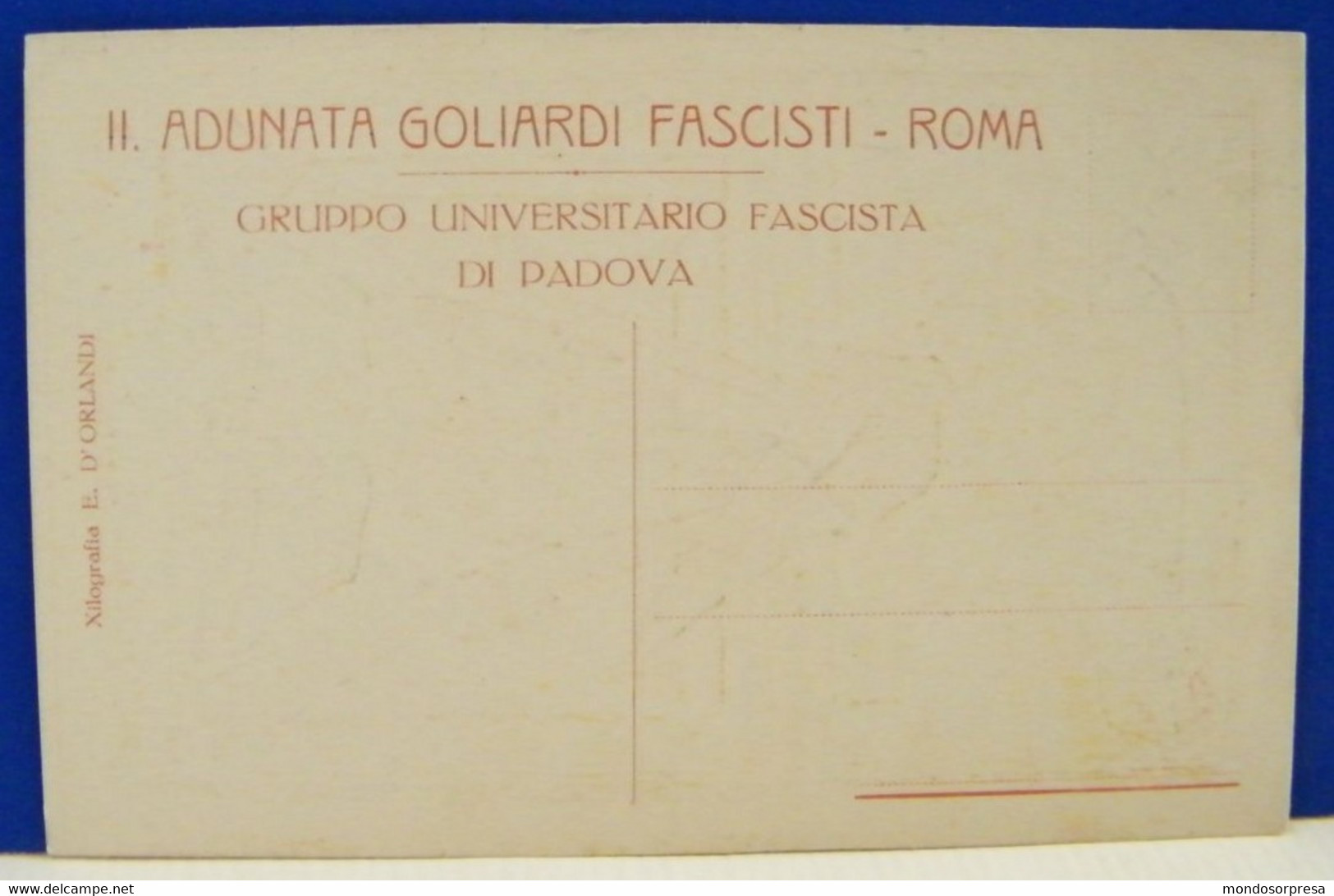 (P) II ADUNATA GOLIARDI FASCISTI - ROMA - GRUPPO UNIVERSITARIO FASCISTA  DI PADOVA - NON VIAGGIATA 1929 - Exhibitions