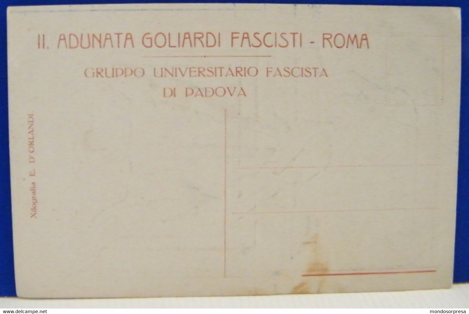 (P) II ADUNATA GOLIARDI FASCISTI - ROMA - GRUPPO UNIVERSITARIO FASCISTA  DI PADOVA - NON VIAGGIATA 1929 - Mostre, Esposizioni