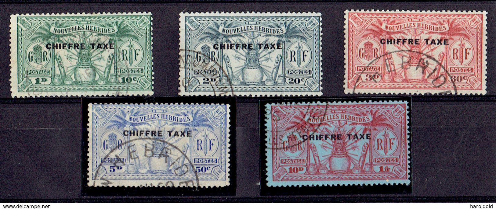 Nouvelles-Hébrides - Taxe N°1/5 OB De B à TTB - Timbres-taxe