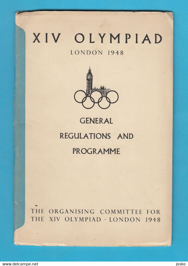 SUMMER OLYMPIC GAMES LONDON 1948 - Orig. Vintage General Regulations And Programme * XIV Olympiad * Jeux Olympiques - Books