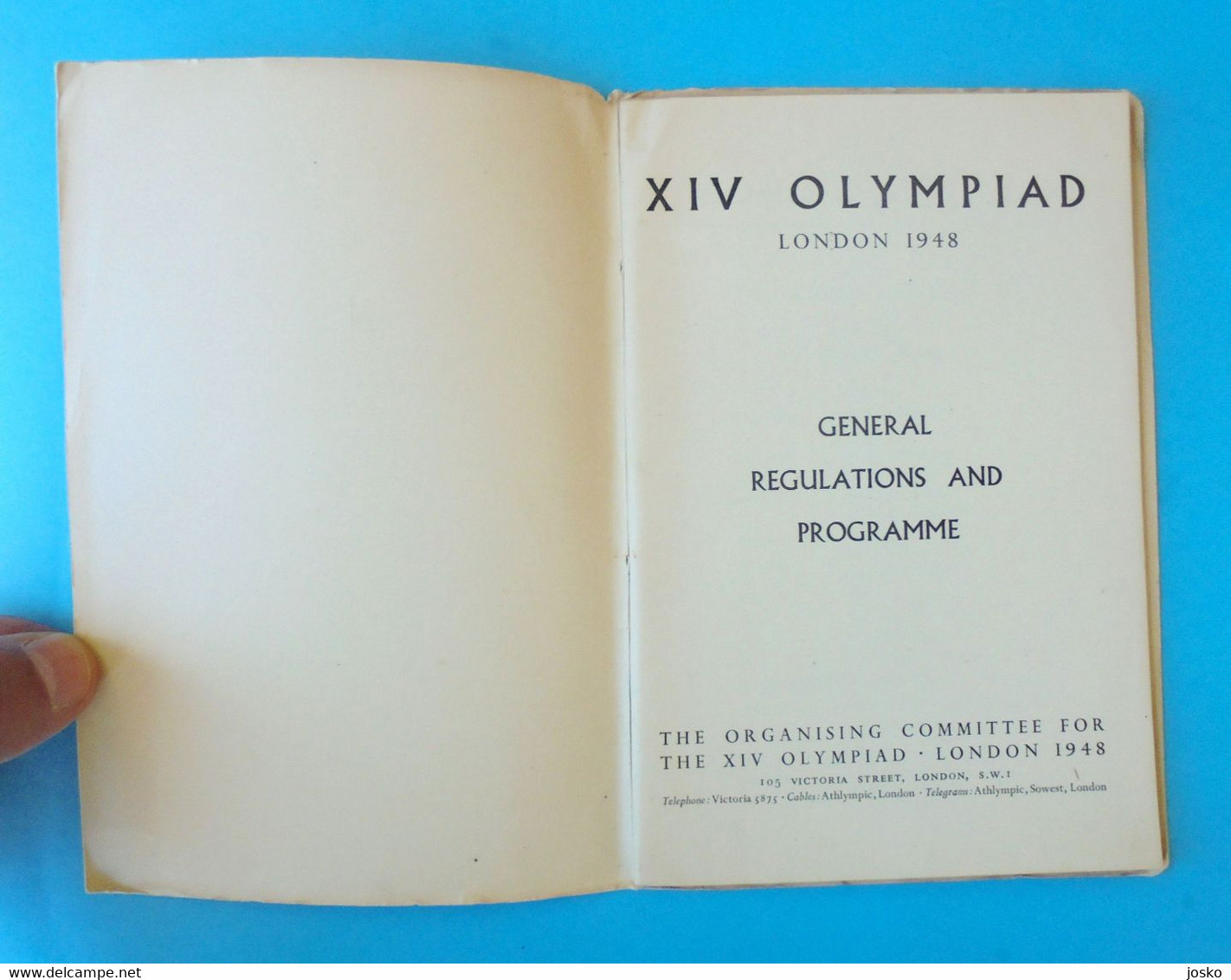 SUMMER OLYMPIC GAMES LONDON 1948 - Orig. Vintage General Regulations And Programme * XIV Olympiad * Jeux Olympiques - Books