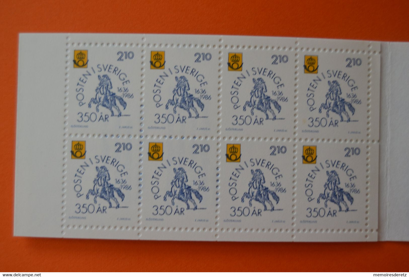 Suède Sverige Sweden Carnet Timbres Posten 350AR Posten 1636 1986 - 1981-..