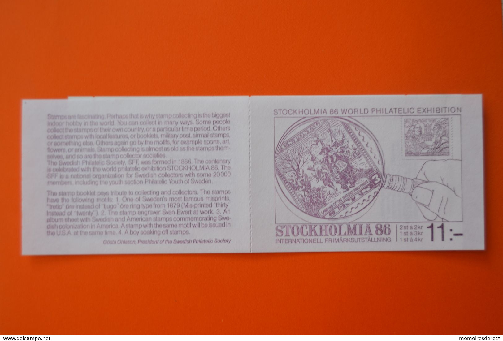 Suède Sverige Sweden Carnet Timbres STOCKHOLMIA 1986 World Philatelic Exhibition - 1981-..