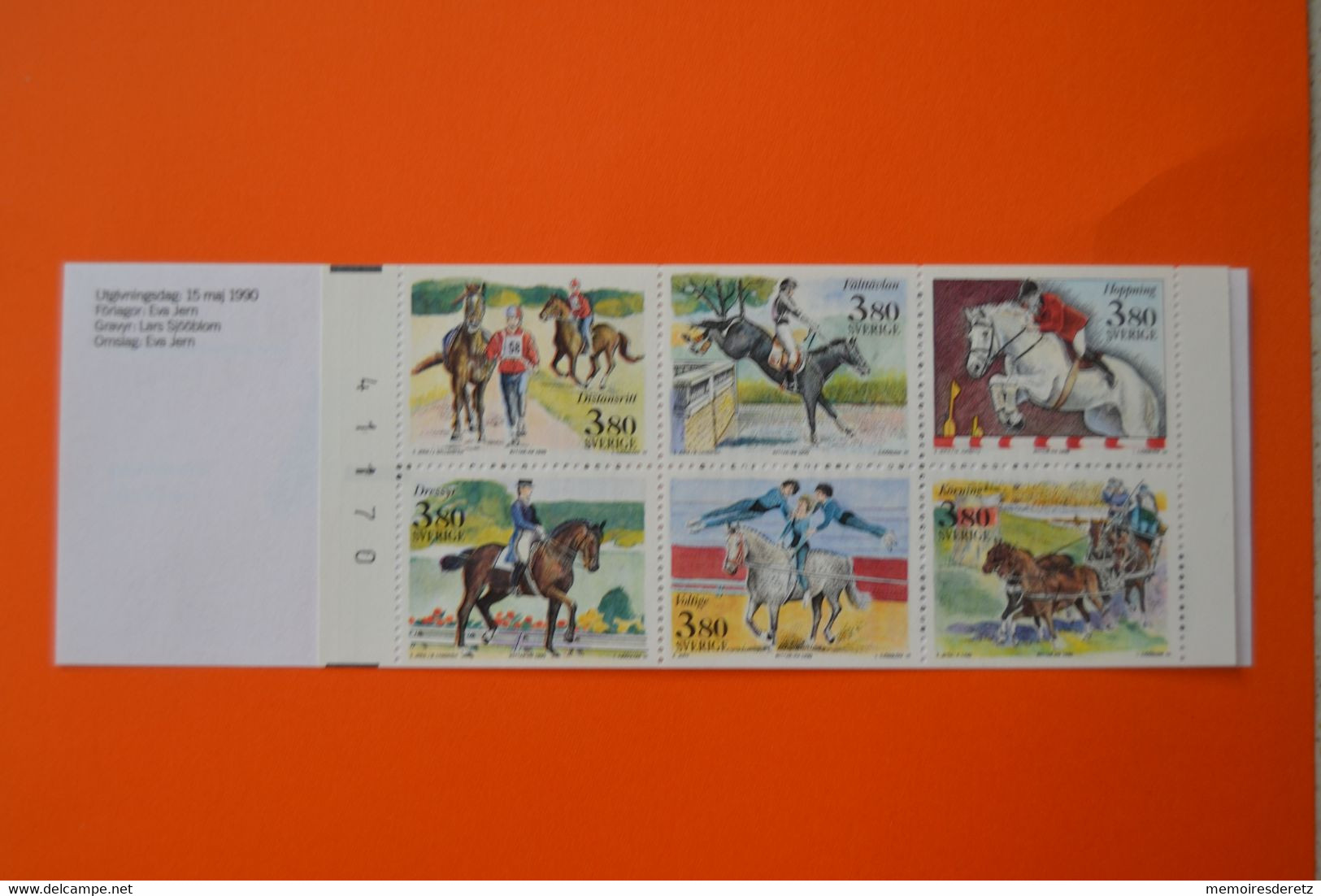 Suède Sverige Sweden Carnet Timbres RYTTAR VM 1990 Cheval Horse - 1981-..