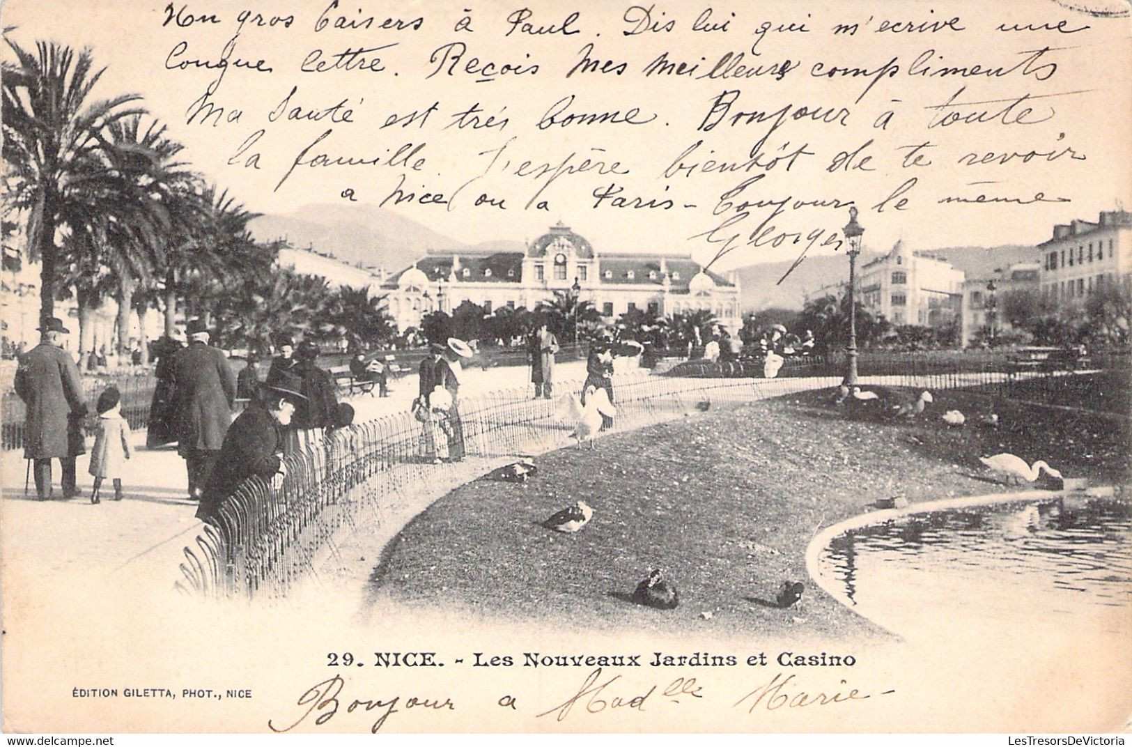 CPA Nice - Les Nouveaux Jardins Et Casino - 1903 - Parcs Et Jardins