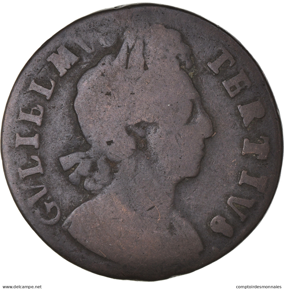 Monnaie, Grande-Bretagne, William III, 1/2 Penny, 1700, B+, Cuivre, KM:503 - B. 1/2 Penny